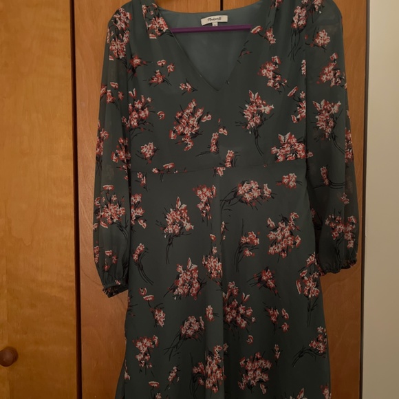 Madewell Marguerite Dress in Butterfly Garden Green Women's 6 - Picture 2 of 4